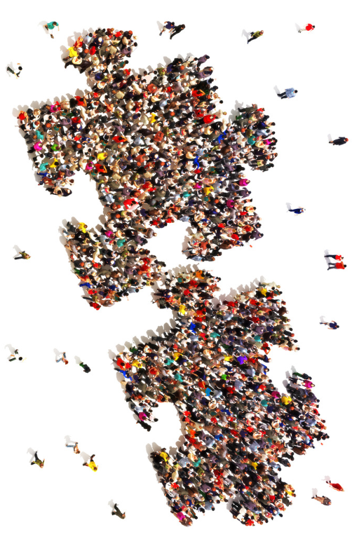Puzzle piece of people