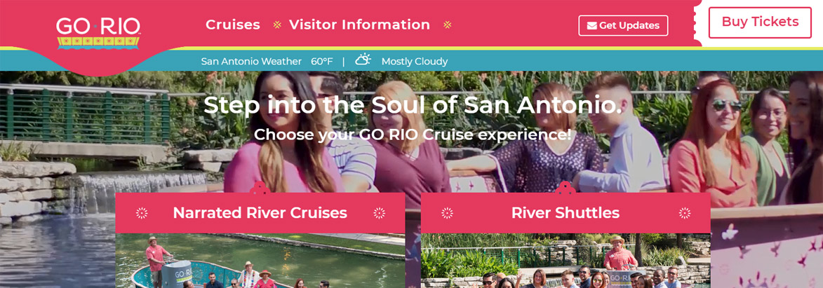Screenshot of go rio cruises website